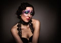 Woman with a 20`s cabaret make-up look