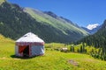 White Yurt in the mountains of Kyrgyzstan.