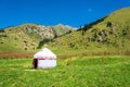 White Yurt in the mountains of Kyrgyzstan.