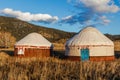 White Yurt - Nomad`s tent is the national dwelling of Kazakhstan people