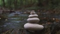 Zen stones water river forest nature relax background Royalty Free Stock Photo