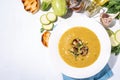 White zucchini or vegetable marrow cream soup