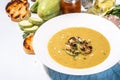 White zucchini or vegetable marrow cream soup