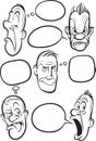 Whiteboard drawing - emotion faces with speech balloons vector c Royalty Free Stock Photo