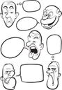 Whiteboard drawing - various emotion faces with speech balloons Royalty Free Stock Photo