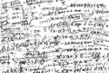 A whiteboard full of mathematical formulas. educational concept background