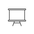 Whiteboard line icon, outline vector sign, linear style pictogram isolated on white.