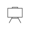 Whiteboard line icon, outline vector sign, linear style pictogram isolated on white.