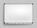 Whiteboard for markers. Presentation, Empty Projection screen. Office board background frame