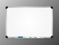 Whiteboard for markers. Presentation, empty projection screen. Office and study tool isolated on tranperent background Royalty Free Stock Photo