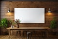 Whiteboard for markers on wooden floor. Created with Generative AI Royalty Free Stock Photo