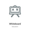 Whiteboard outline vector icon. Thin line black whiteboard icon, flat vector simple element illustration from editable online Royalty Free Stock Photo