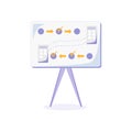 Whiteboard with plan flat color vector object