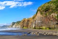 The steep ocean cliffs of Whitecliffs, Taranaki, New Zealand