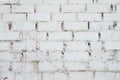 Whited painted shabby brick grunge wall texture for macro background Royalty Free Stock Photo