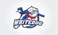 White Bulldog Vector Logo Illustration.