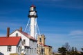 Whitefish Point Lighthouse On Lake Superior Coast Royalty Free Stock Photo