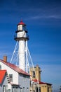 Whitefish Point Lighthouse On Lake Superior Coast In Vertical Orientation Royalty Free Stock Photo