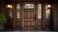 whiteframe front door with windows Royalty Free Stock Photo