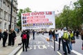 WHITEHALL, LONDON/ENGLAND- 29 August 2020: Protesters at the Unite for Freedom Rally