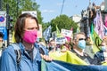 WHITEHALL, LONDON/ENGLAND- 1 September 2020: Extinction Rebellion protesters marching in London