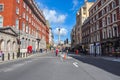 Whitehall street and Nelson`s column on Trafalgar square, London, United Kingdom