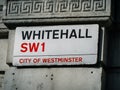 Whitehall SW1 City of Westminster sign Royalty Free Stock Photo