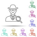 Whitehat multi color icon. Simple thin line, outline vector of security icons for ui and ux, website or mobile application