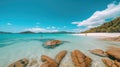 Whitehaven Beach Australia at sunset - made with Generative AI tools Royalty Free Stock Photo