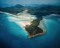 Whitehaven Beach and Hill inlet. Aerial Drone Shot. Whitsundays Queensland Australia, Airlie Beach. Royalty Free Stock Photo