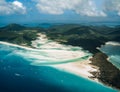 Whitehaven Beach and Hill inlet. Aerial Drone Shot. Whitsundays Queensland Australia, Airlie Beach. Royalty Free Stock Photo