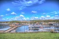 Whitehaven Cumbria coast town harbour near the Lake District colourful hdr