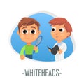 Whiteheads medical concept. Vector illustration.