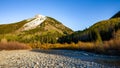 Whitehouse mountain on Beaver lake Colorado at sunset