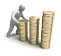 Whiteman make money graph Royalty Free Stock Photo