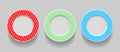 Set of realistic table plates, top view