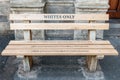 Whites only - reconstructed apartheid bench in Cape Town Royalty Free Stock Photo