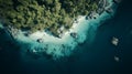 Whitesand Sea Cliffs: Aerial View Of Tropical Island With Duotone Color Scheme