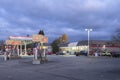 Whitesboro, New York - Nov 01, 2019: Night View of Select-a-Vac Self-cleaning at the Foreground and Speedway Gas Station