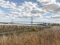 Whitestone Bridge in background at Ferry Point Park.