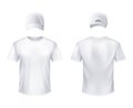 WhiteT-shirtt Baseball Cap Man Realistic
