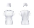 WhiteT-shirtt Baseball Cap Woman Realistic