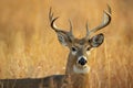 Whitetail Deer Buck closeup portrait Royalty Free Stock Photo