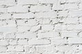 Whitewashed brick wall, white color, design background, interior