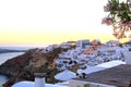 White buildings on the cliffs at Oia in Santorini Royalty Free Stock Photo