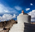 Whitewashed chorten in Leh, Ladakh, India Royalty Free Stock Photo