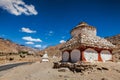 Whitewashed chortens near Likir monastery Royalty Free Stock Photo