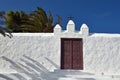 Whitewashed church walls in Femes Lanzarote Royalty Free Stock Photo