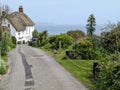 A thatched cottage at the coast in Church Cove, Cornwall, England