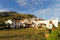 Whitewashed country house with courtyard in the Spanish countryside , Finca Cortijo Las Monjas,Malaga,Andalusia, Spain Royalty Free Stock Photo